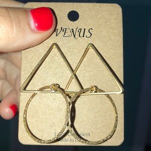 Never worn geometric earrings